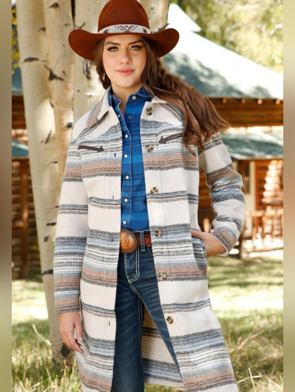 BLANKET STRIPE SWEATER KNIT DUSTER